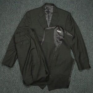 Belvest Suit Mens 40L Gray Wool Super 150s Jacket Pants Vest Stanley Korshak